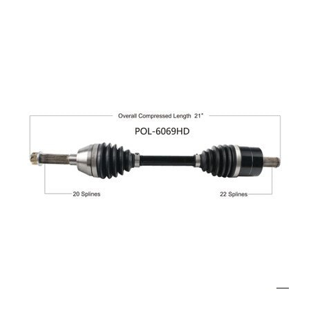 Wide Open Heavy Duty CV Axle for POL HD FRONT L/R SPORTSMAN 450/500/700/800 06 POL-6069HD